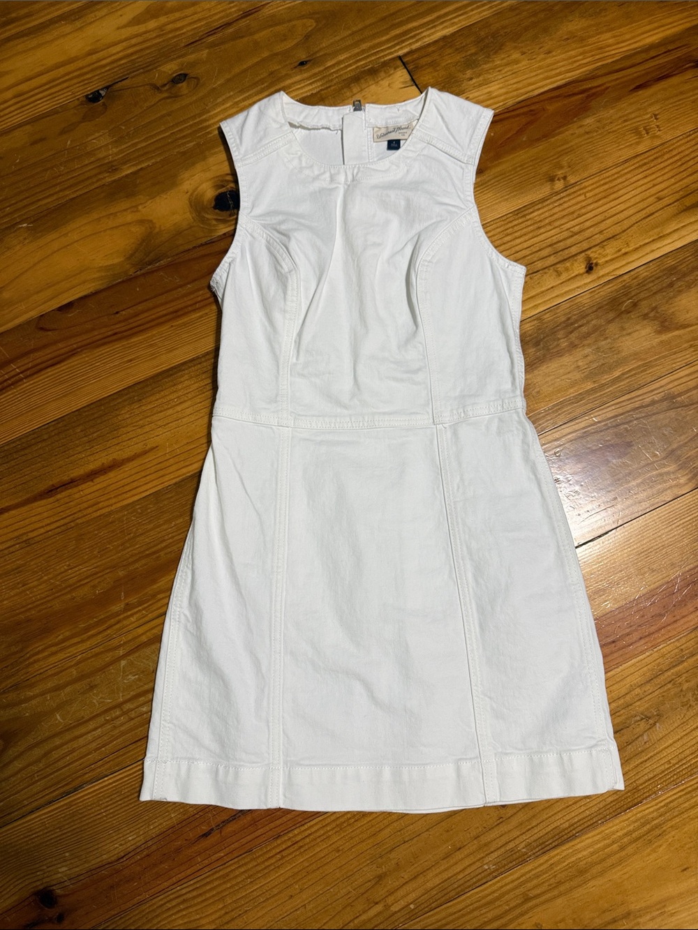 White Sleeveless Denim Bodycon Dress - Classic Clean Style